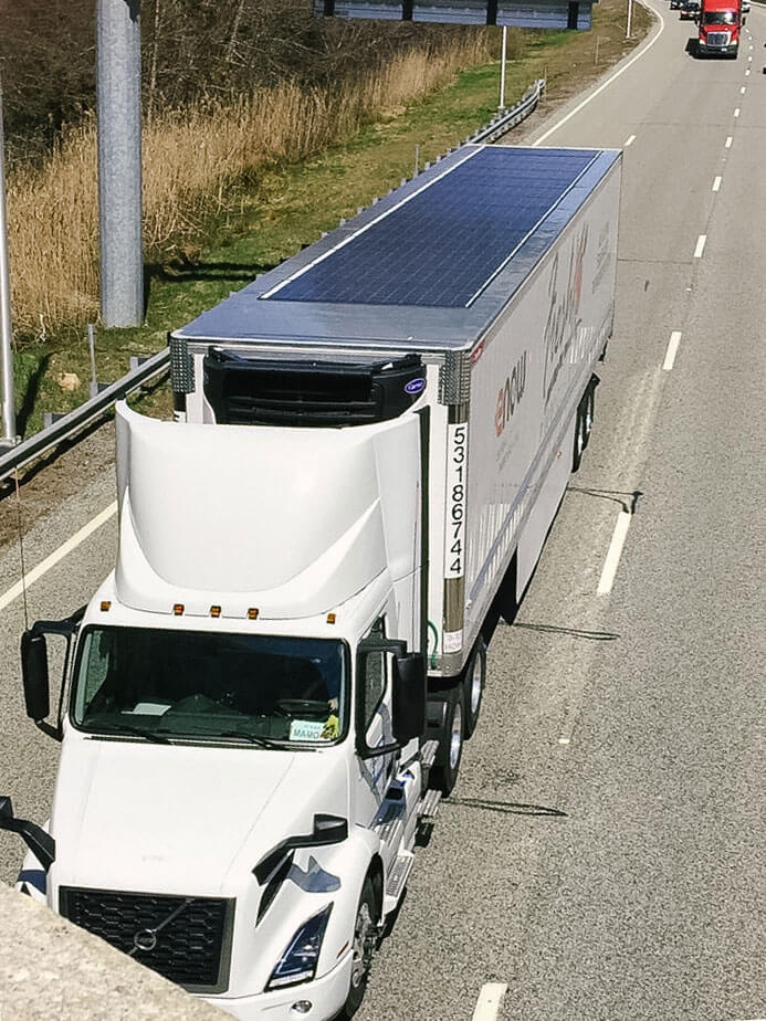 eNow and Voltagen Power Solutions Debut Solar Electric Refrigerated Trailer